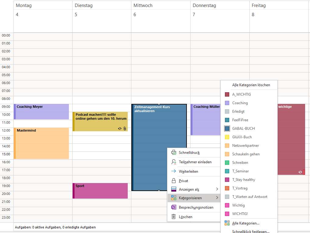 outlook-kalendereinträge farbig kategorien (zeitinseln)